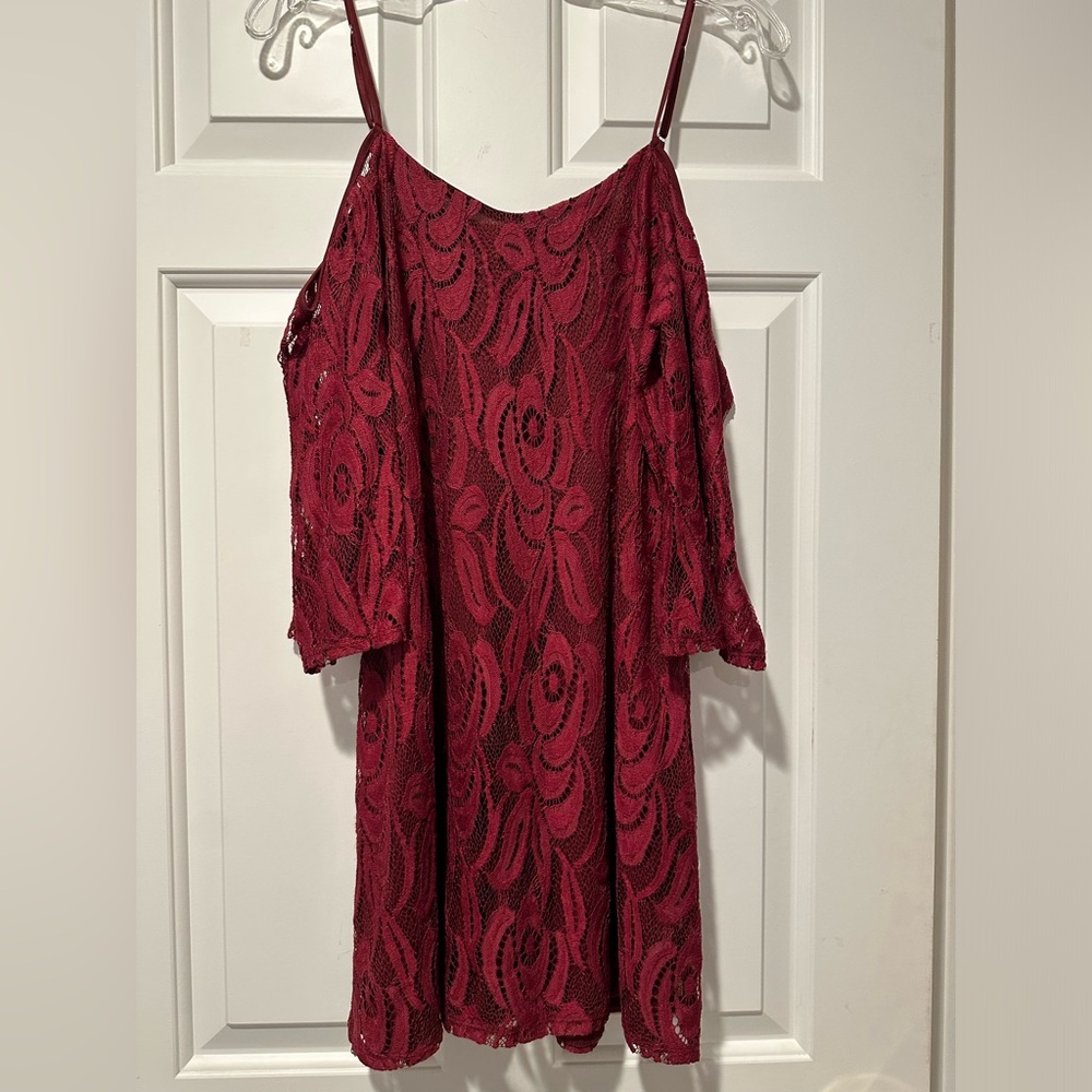 Red lace dress